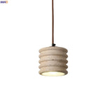 Afralia™ Wabi Sabi LED Pendant Lamp Yellow Travertine Interior Lighting for Living Room