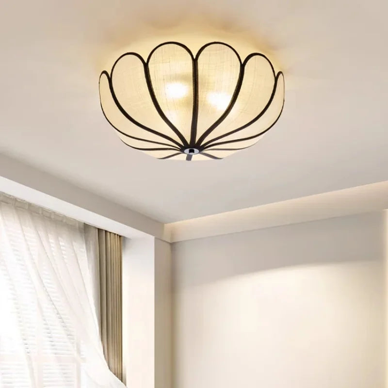 Wabi Sabi Flower Ceiling Light Creamy Petals for Bedroom