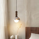 Afralia™ Terrazzo Stone Glass Ball LED Pendant Light Fixture - Nordic Modern Design