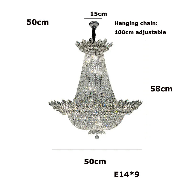 Crystal LED Chandelier Light Fixture for Luxe Living Room Décor