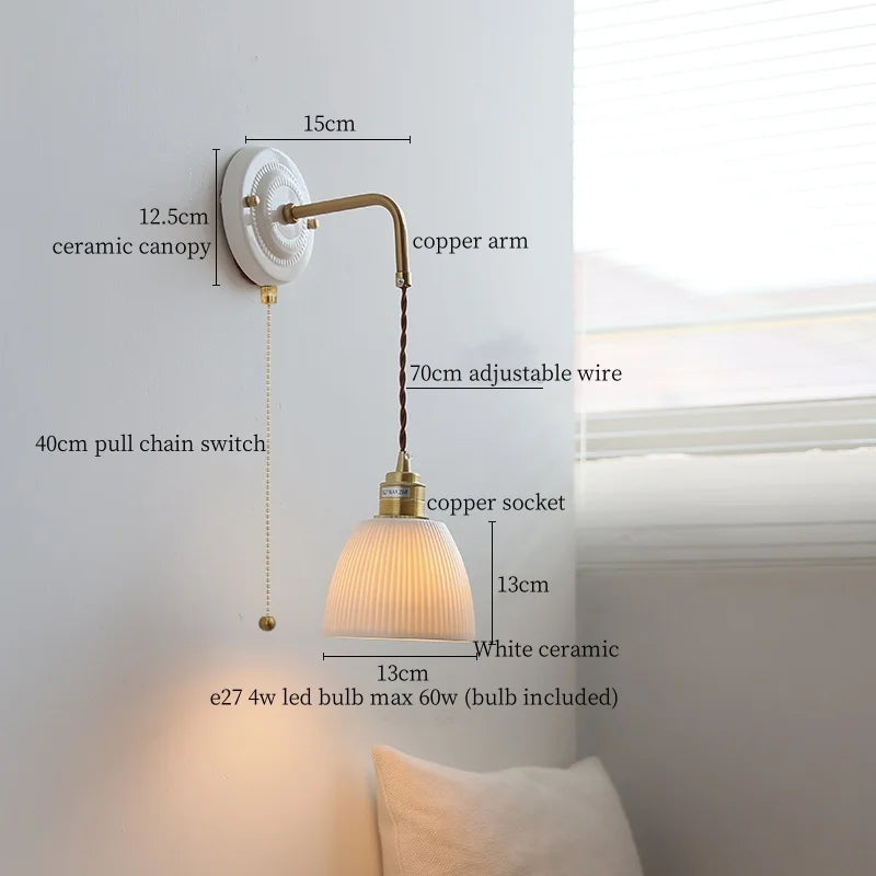 Afralia™ Nordic LED Wall Lamp 70CM Adjustable Bedroom Living Room Interior Light