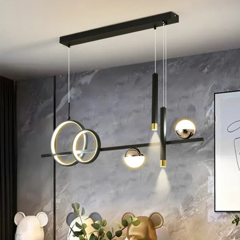 LED Pendant Lights: Modern Minimalist Chandelier with Remote Control, Ideal for Kitchen, Dining, Office