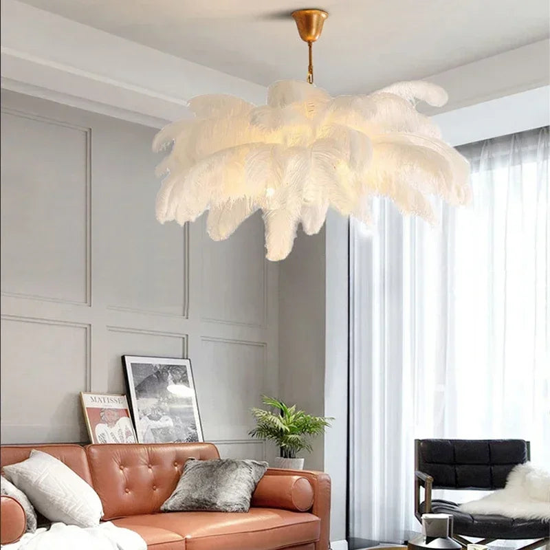Nordic Feather LED Pendant Lamp - Luxe Home Decor & Indoor Lighting