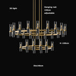 2-Layer Chandelier Lighting - Vintage Gold Silver Black Hanging Lamps