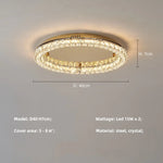 Afralia™ Modern Luxury Dimmable Crystal Chandelier Round Steel LED Ceiling Light