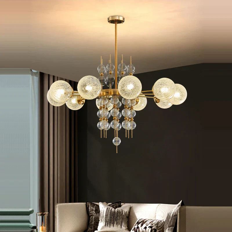 Gold Chrome Bubble Ceiling Chandelier: 2025 Trend Hanging Lamps for Living Room