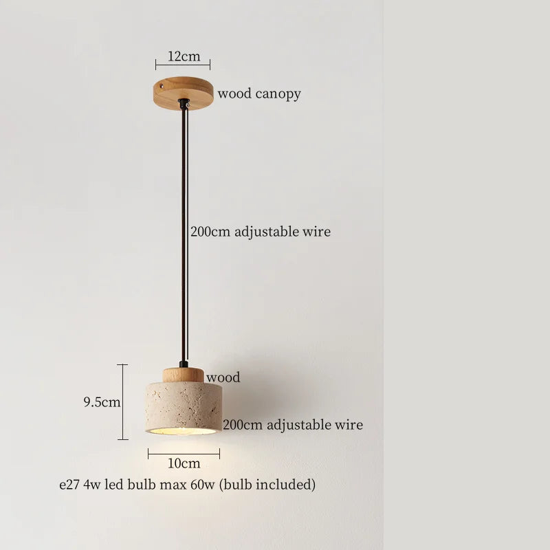 Afralia™ Yellow Travertine LED Pendant Lamps for Dining Table & Kitchen