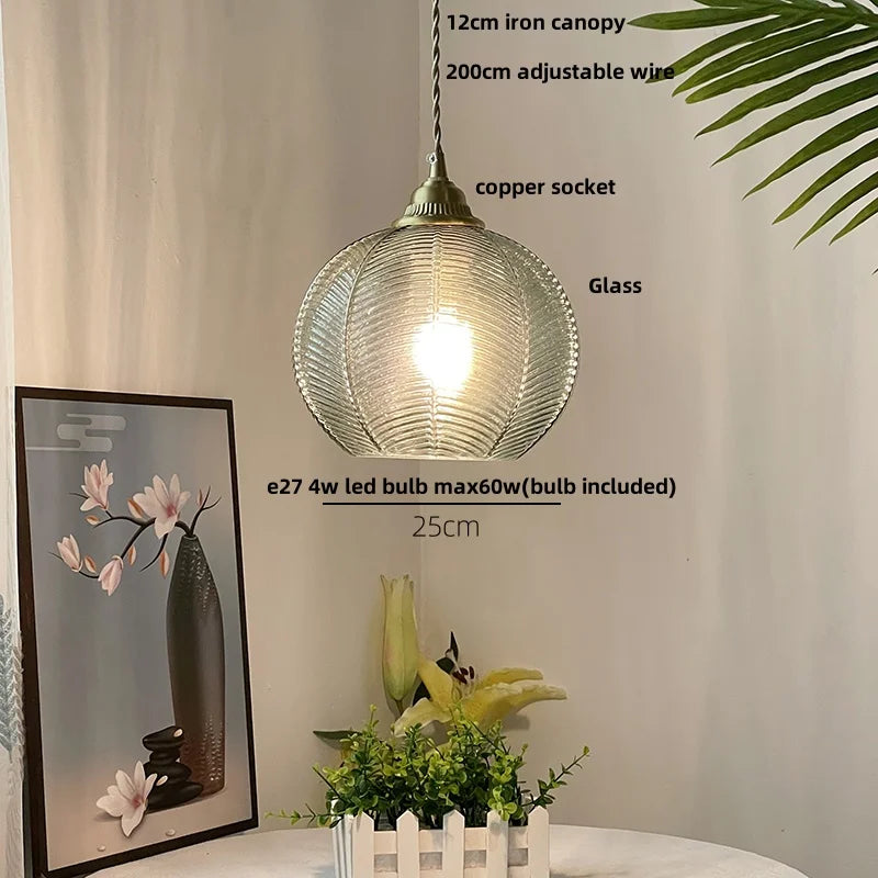 Afralia™ Blue Glass LED Pendant Lamp: Nordic Modern Hanging Light.