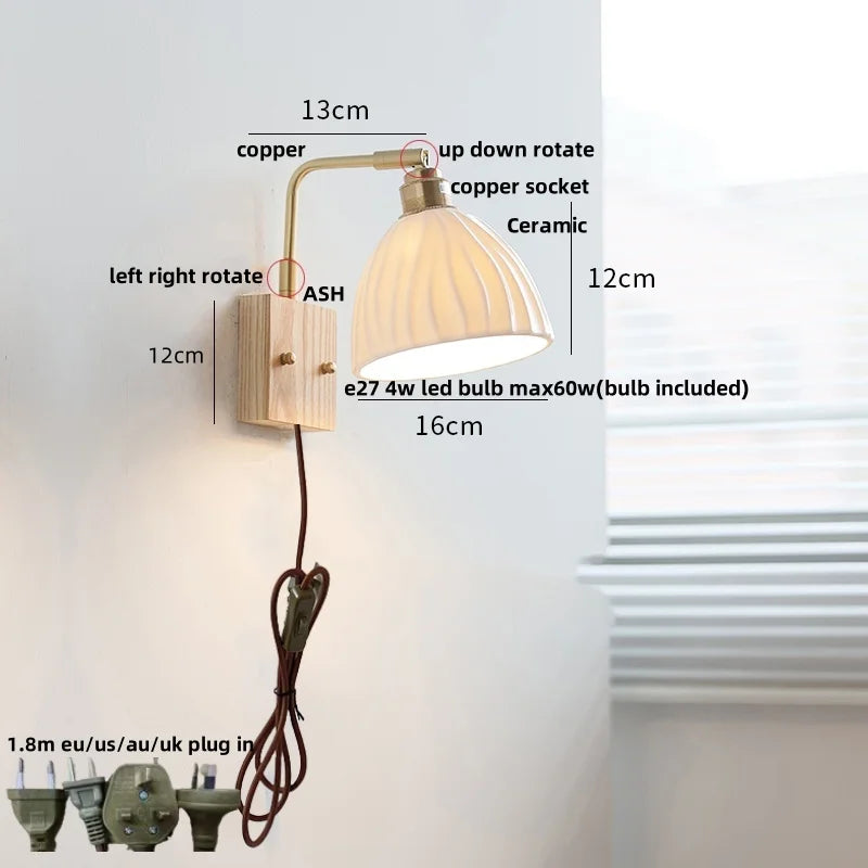 Ceramic LED Wall Sconce Rotatable Modern Vanity Light