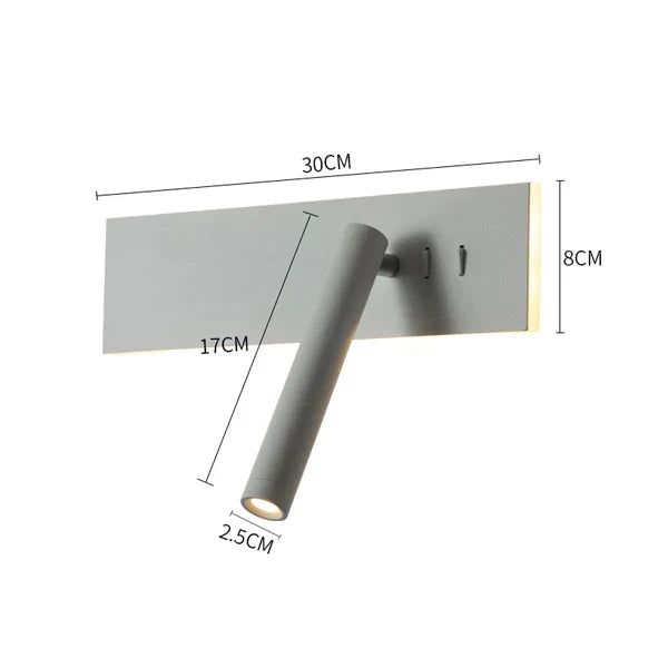 LED Wall Reading Lamp for Bedroom, Hotel Headboard, Night Light