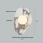 White Glass LED Wall Sconce | Modern Bulgari Luxury Stone Vanity Light