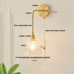 Afralia™ Glass LED Wall Sconce: Modern Nordic Design with Pull Chain Switch