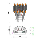 Art Deco Golden Crystal Chandelier LED Hanging Lamp