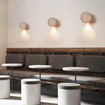 Yellow Travertine Stone LED Wall Sconce - Modern Nordic Design