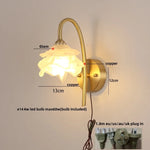 Afralia™ Modern Luxury Glass LED Wall Sconce with Pull Chain Switch for Bedroom, Coffee Reading