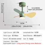 24-Inch Mini Ceiling Fan with Lights, Modern Design for Home and Office