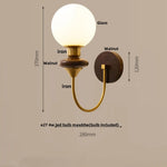 Wood Glass LED Wall Sconce Pull Chain Switch Bathroom Vanity Light