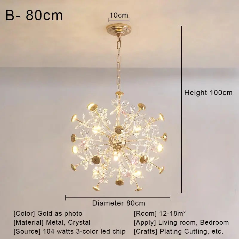 Crystal LED Ceiling Pendant Chandelier for Home Decoration and Lighting
