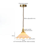 Cream Glass LED Pendant Lamp - Nordic Minimalist Brass Hanging Light