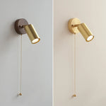 Nordic Copper Lampshade LED Wall Sconce with Pull Chain Switch