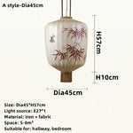 Handmade Japanese Lantern Painting Pendant Lamp Fabric Chandelier