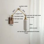 Ceramic Copper Swing Arm LED Wall Lights for Home Decor