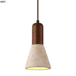 Yellow Travertine LED Pendant Lamp for Dining Living Room Kitchen Cafe