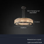 Gold Crystal Ceiling Chandelier LED Light Fixture for Luxury Home Decor