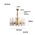 Alabaster Gold Chrome Chandelier Suspension Luminaire for Living Room