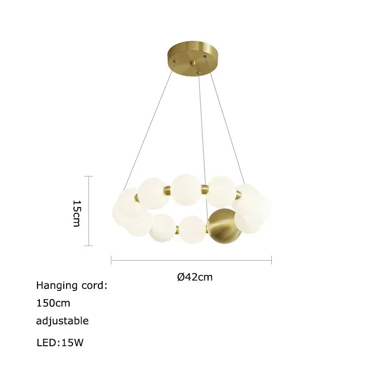 Love Gold Chrome Chandelier LED Suspension Lighting for Dinning Room