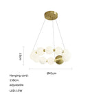 Love Gold Chrome Chandelier LED Suspension Lighting for Dinning Room