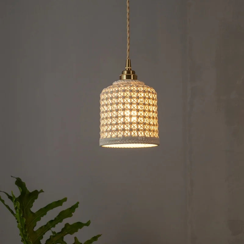Nordic Ceramic LED Pendant Lamps Modern Minimalism Hanging Light for Home Decor
