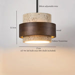Afralia™ Yellow Travertine Cylinder Stone LED Pendant Lights for Interior Lighting