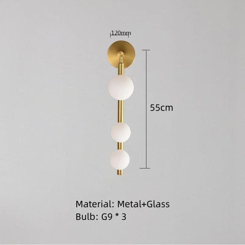 White Glass Ball Wall Sconce Lamp for Parlor, Bedroom, Dining Room