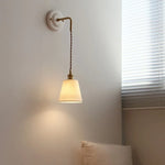 Afralia™ Adjustable LED Wall Sconce Lamp Stripe Ceramic Copper Mirror Bedside