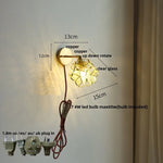Tiffany Glass LED Wall Lamp with Pull Chain Switch