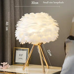 Feather Table Lamp Desk Light for Bedroom and Living Room