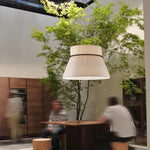 White Fabric LED Pendant Chandelier, Minimalist Living Room Ceiling Light