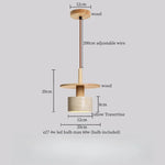 LED Hanging Lamps Yellow Travertine Pendant Lighting for Bedroom Living Dining Room