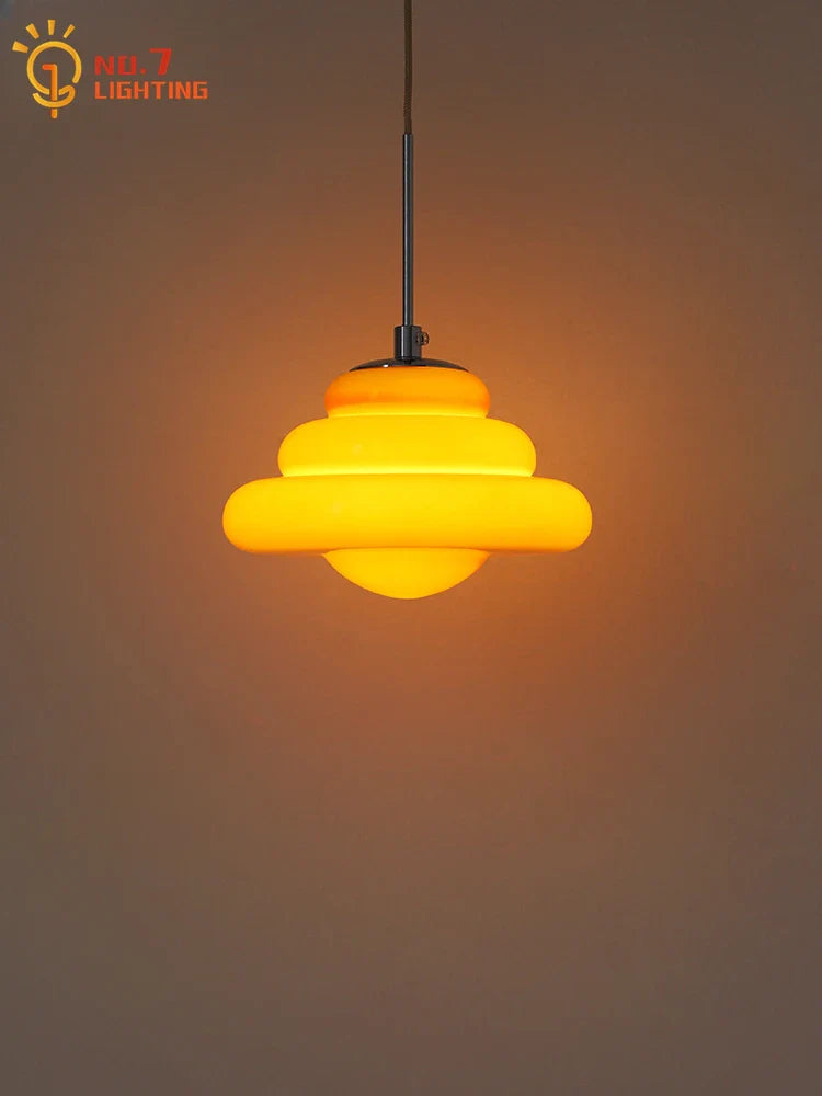 Cream Glass Pendant Lights LED G9 for Girl's Room & Kitchen