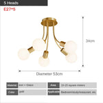 Postmodern Glass Ball Ceiling Lamp Luxury Nordic Interior Dining Room Lighting