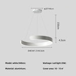 Black LED Chandelier Pendant Light for Foyer Stairs Bar, Minimalist Indoor Hanging Lamp