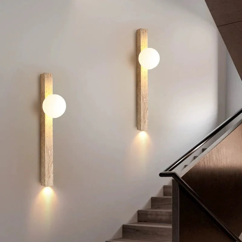 Travertine Wall Lamp Sconce Light for Home Decor & Ambiance