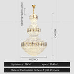 Crystal Chandelier: Postmodern Light Luxury for Hotel Lobby, Villa, and Duplex Floors