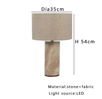 Classic Stone Table Lamp for Bedroom Nightstand and Living Room Decor