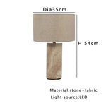 Classic Stone Table Lamp for Bedroom Nightstand and Living Room Decor