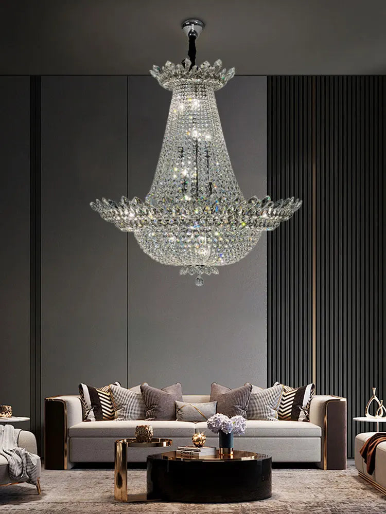 Crystal LED Chandelier Light Fixture for Luxe Living Room Décor
