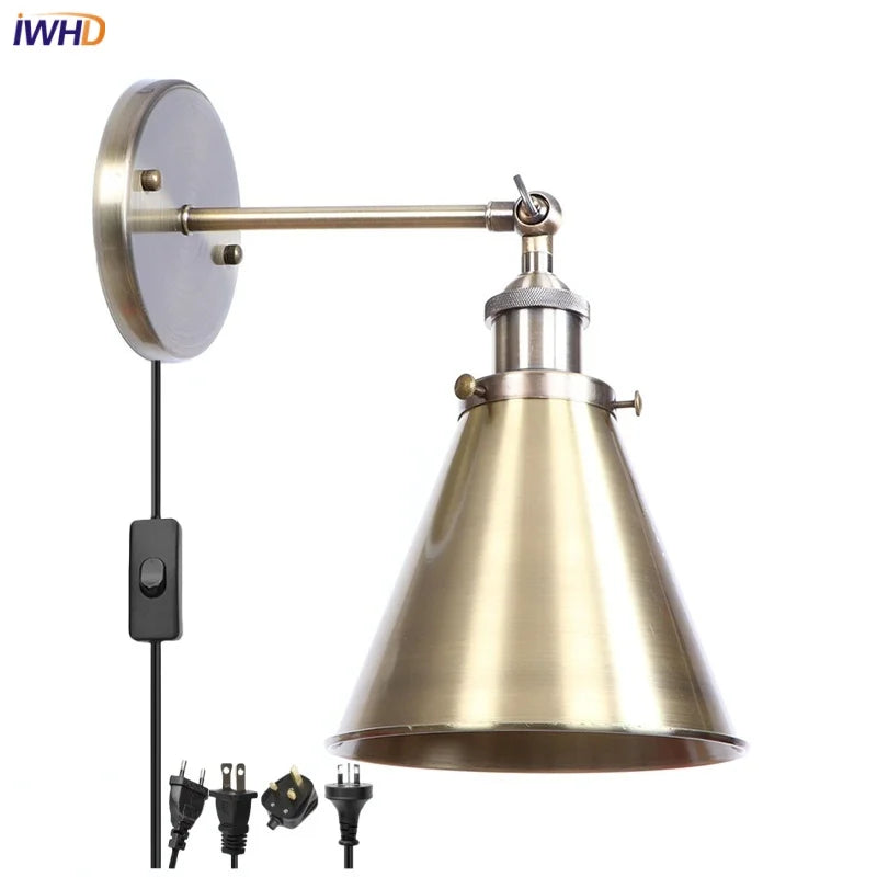 Afralia™ Iron LED Wall Lamp Vintage Style Wandlamp Industrial Luminaire