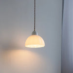 Modern Nordic Glass Pendant Light with Ceramic Socket for Home Decor.