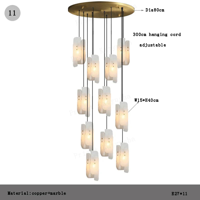 Moonshade Natural Marble Pendant Lights